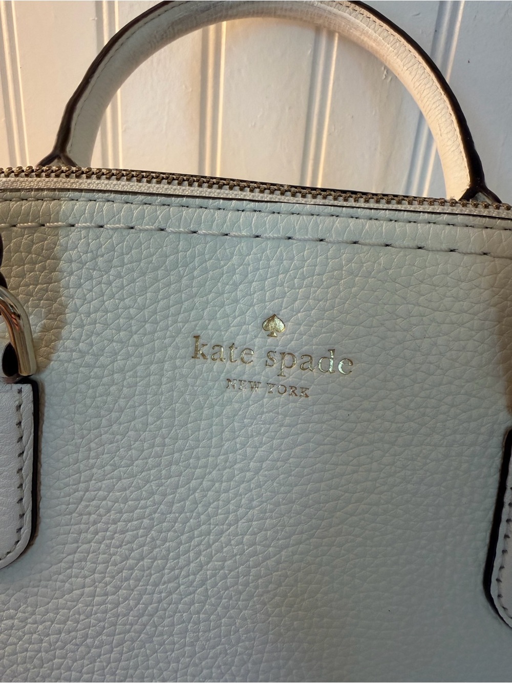 Kate Spade ♠️ McCall Street Carli Leather Satchel White Tassel No Strap - Picture 4 of 14